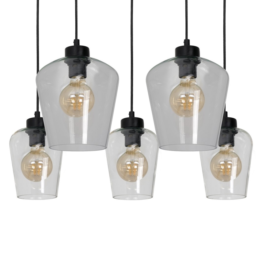 Chandelier on a string SANTIAGO 5xE27/60W/230V clear