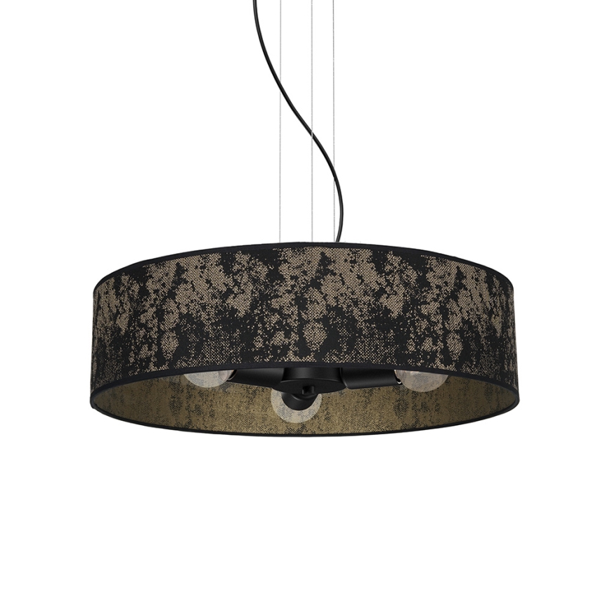 Chandelier on a string SATINO 3xE27/60W/230V black/gold