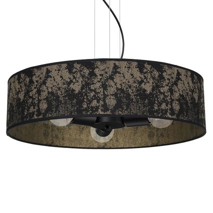 Chandelier on a string SATINO 3xE27/60W/230V black/gold