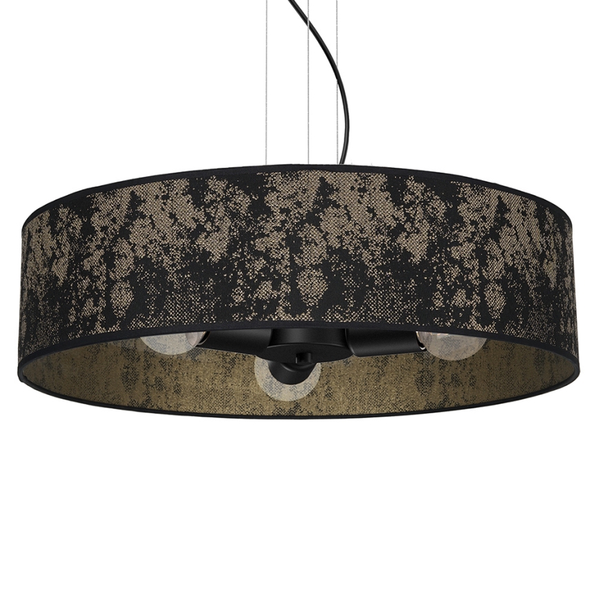 Chandelier on a string SATINO 3xE27/60W/230V black/gold