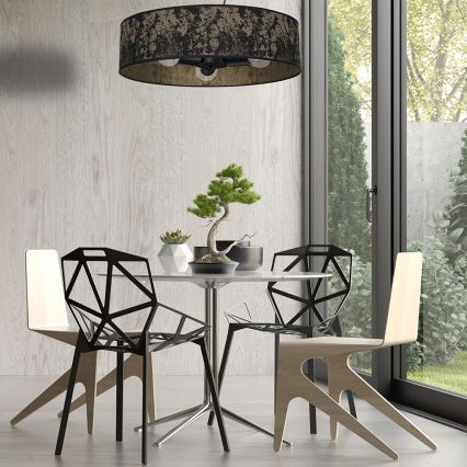 Chandelier on a string SATINO 3xE27/60W/230V black/gold