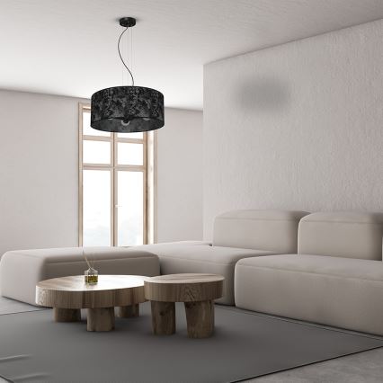 Chandelier on a string SATINO 3xE27/60W/230V black/grey