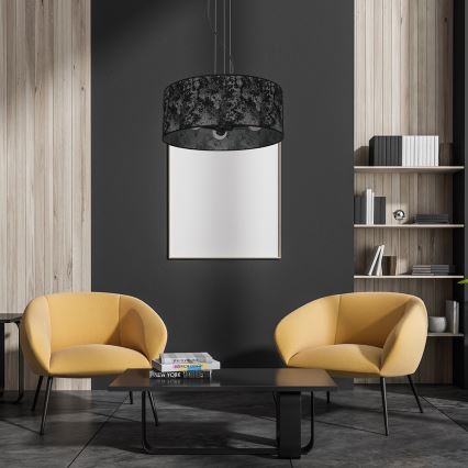 Chandelier on a string SATINO 3xE27/60W/230V black/grey