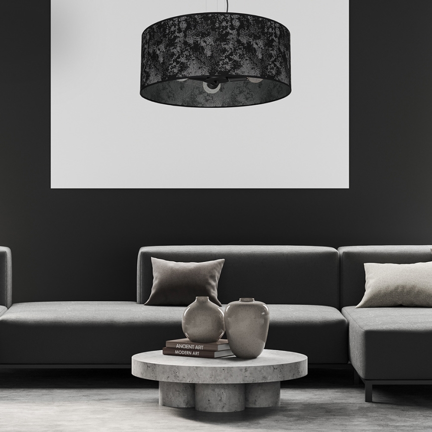 Chandelier on a string SATINO 3xE27/60W/230V black/grey