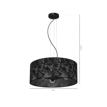 Chandelier on a string SATINO 3xE27/60W/230V black/grey