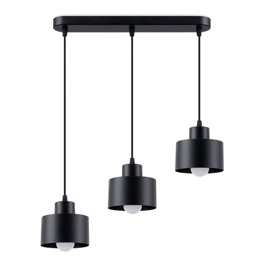 Chandelier on a string SAVAR 3xE27/60W/230V black