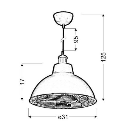 Chandelier on a string SCRIMI 1xE27/60W/230V