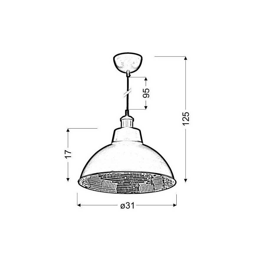 Chandelier on a string SCRIMI 1xE27/60W/230V