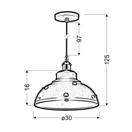 Chandelier on a string SCRIMI 1xE27/60W/230V