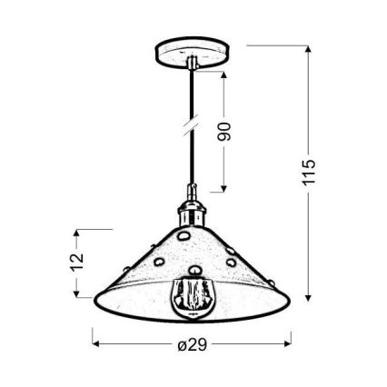 Chandelier on a string SCRIMI 1xE27/60W/230V