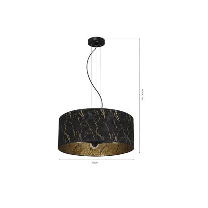 Chandelier on a string SENSO 3xE27/60W/230V black