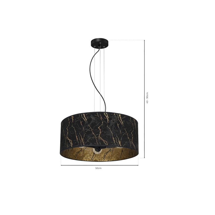 Chandelier on a string SENSO 3xE27/60W/230V black