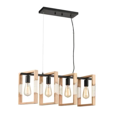Chandelier on a string SERIES 4xE27/11W/230V wood/black