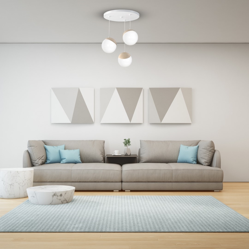 Chandelier on a string SFERA WOOD 3xE14/40W/230V