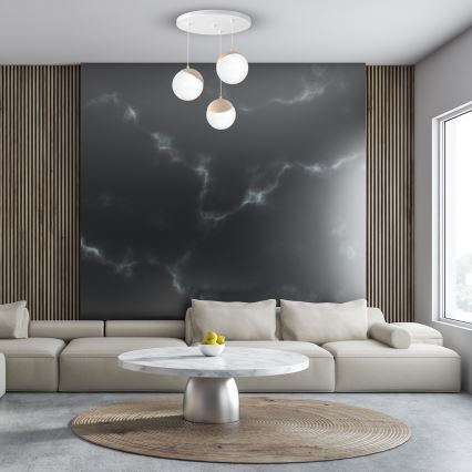 Chandelier on a string SFERA WOOD 3xE14/40W/230V