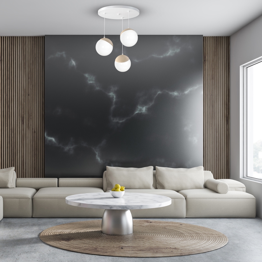 Chandelier on a string SFERA WOOD 3xE14/40W/230V