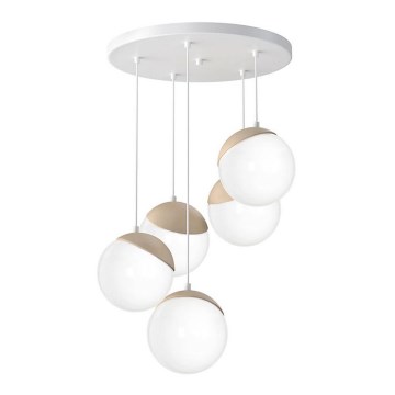 Chandelier on a string SFERA WOOD 5xE14/40W/230V