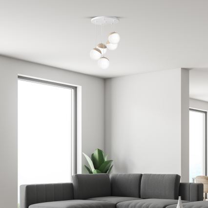 Chandelier on a string SFERA WOOD 5xE14/40W/230V