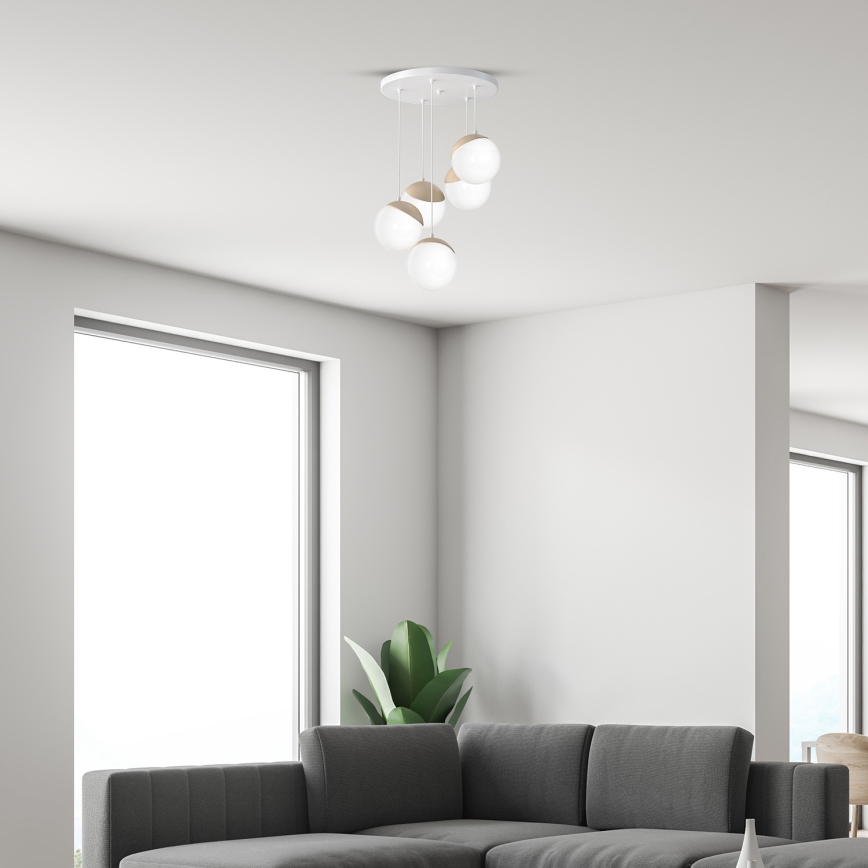 Chandelier on a string SFERA WOOD 5xE14/40W/230V