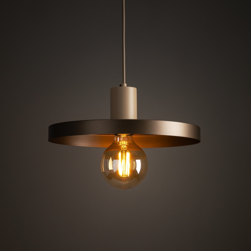 Chandelier on a string SILA 1xE27/15W/230V d. 30 cm brown/beige