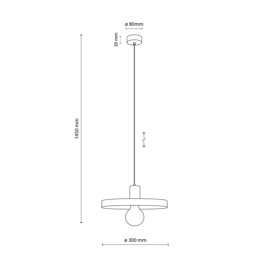 Chandelier on a string SILA 1xE27/15W/230V d. 30 cm brown/beige