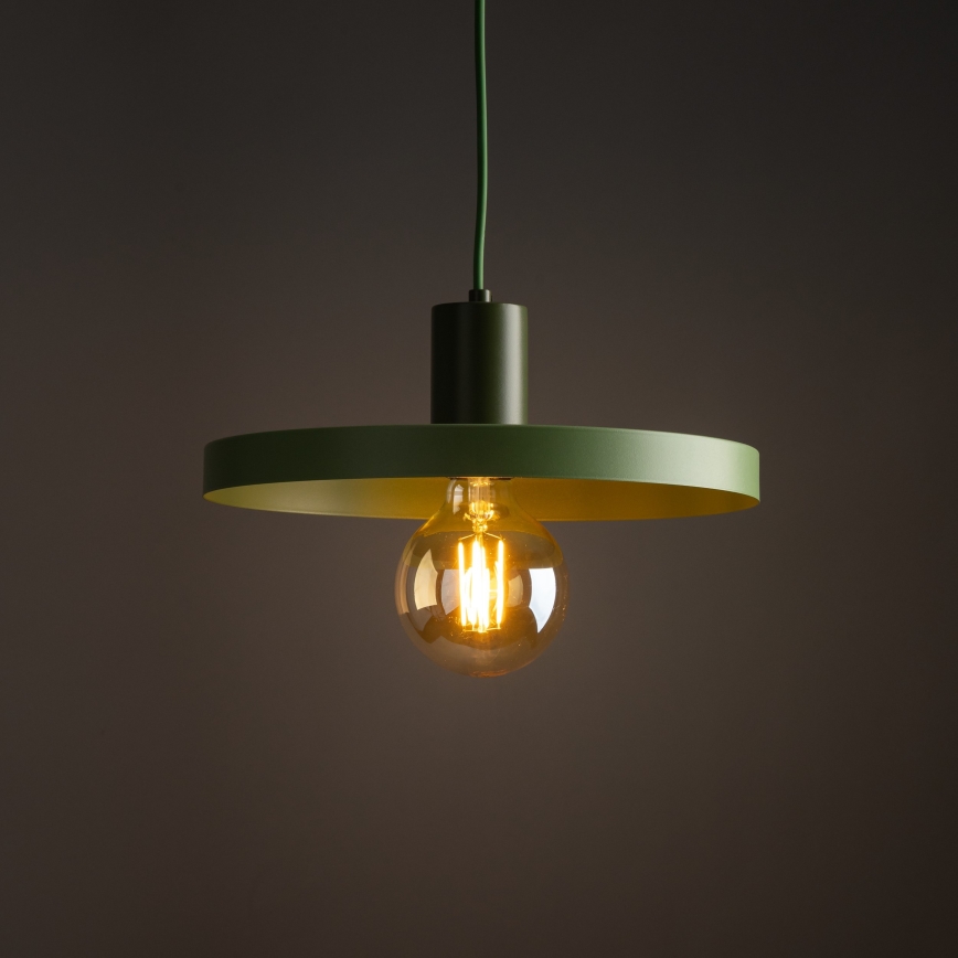 Chandelier on a string SILA 1xE27/15W/230V d. 30 cm green