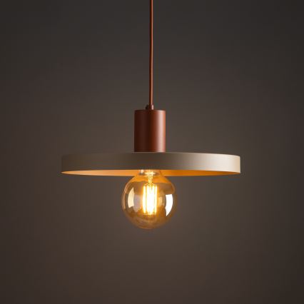 Chandelier on a string SILA 1xE27/15W/230V d. 40 cm beige/brick