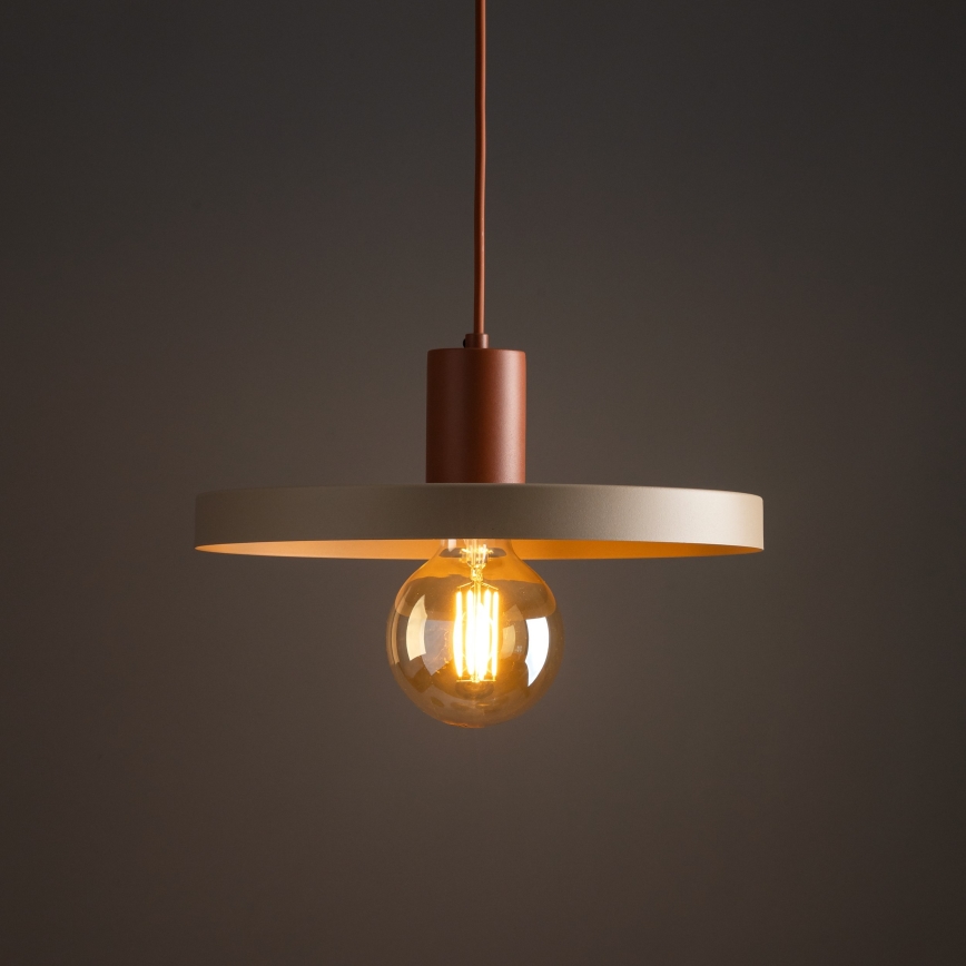 Chandelier on a string SILA 1xE27/15W/230V d. 40 cm beige/brick