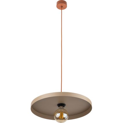 Chandelier on a string SILA 1xE27/15W/230V d. 40 cm beige/brick