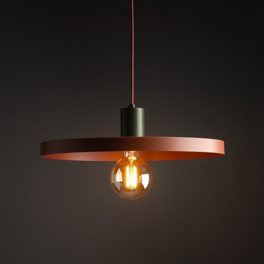 Chandelier on a string SILA 1xE27/15W/230V d. 40 cm brick/green