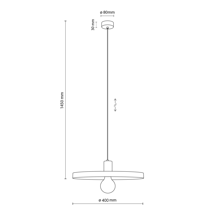 Chandelier on a string SILA 1xE27/15W/230V d. 40 cm brown/beige