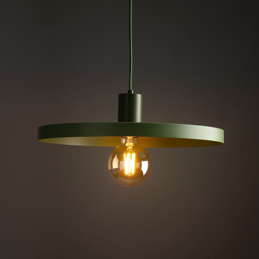 Chandelier on a string SILA 1xE27/15W/230V d. 40 cm green