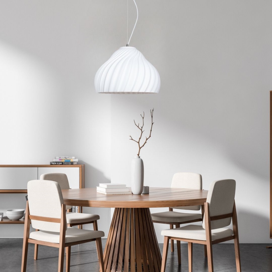 Chandelier on a string SILVO 1xE27/60W/230V d. 38 cm white
