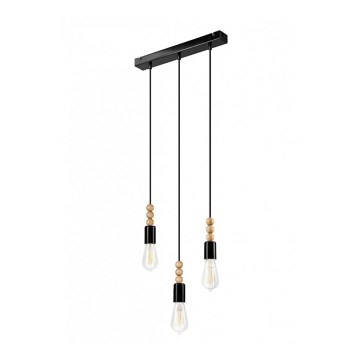 Chandelier on a string SIMON 3xE27/60W/230V beech - FSC certified