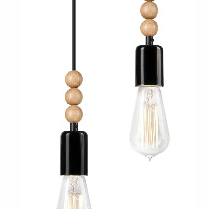 Chandelier on a string SIMON 3xE27/60W/230V beech - FSC certified