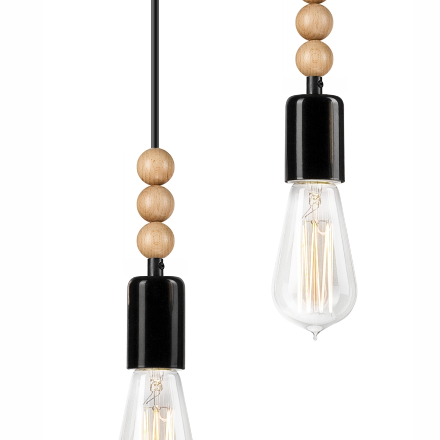 Chandelier on a string SIMON 3xE27/60W/230V beech - FSC certified