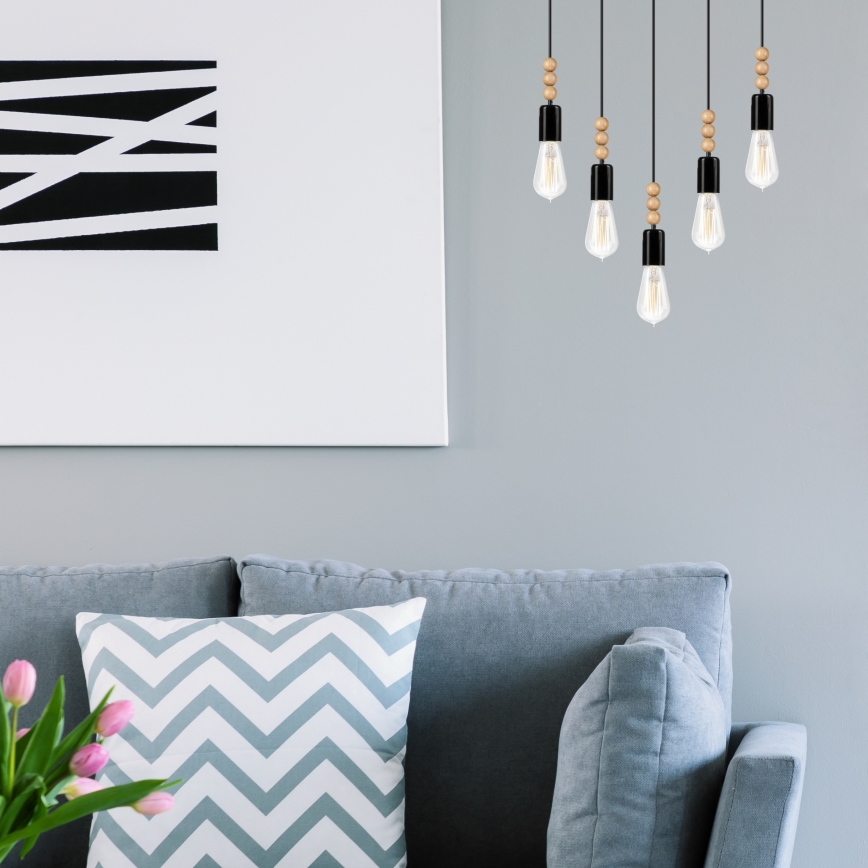 Chandelier on a string SIMON 5xE27/60W/230V - FSC certified