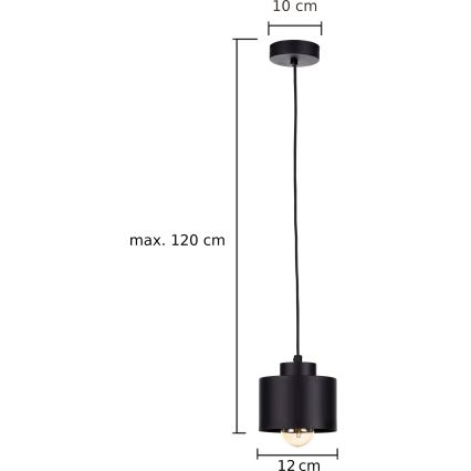 Chandelier on a string SIMPLY BLACK 1xE27/60W/230V