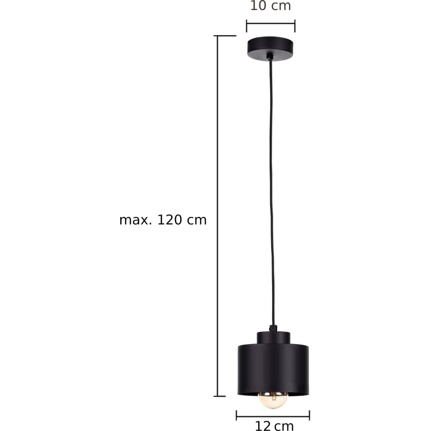 Chandelier on a string SIMPLY BLACK 1xE27/60W/230V