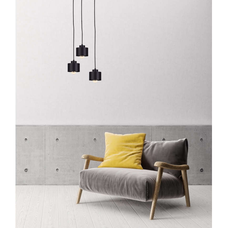 Chandelier on a string SIMPLY BLACK 3xE27/60W/230V d. 32 cm
