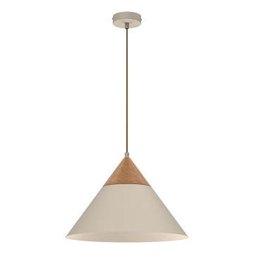 Chandelier on a string SINGLE 1xE27/15W/230V beige/beech