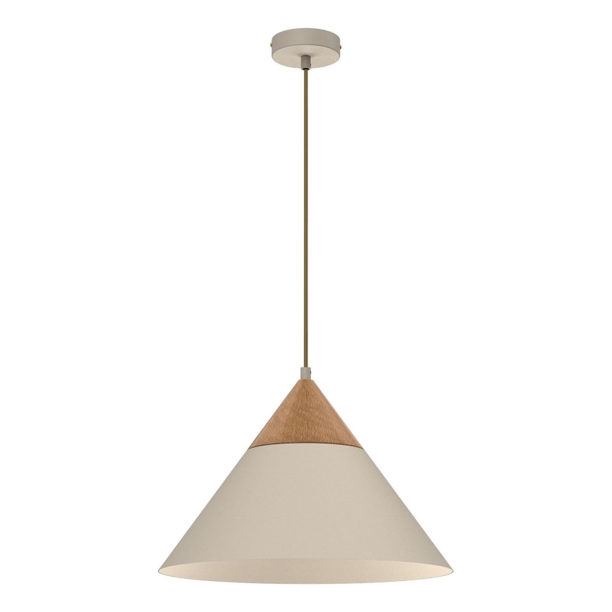 Chandelier on a string SINGLE 1xE27/15W/230V beige/beech