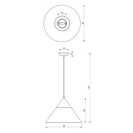 Chandelier on a string SINGLE 1xE27/15W/230V beige/beech
