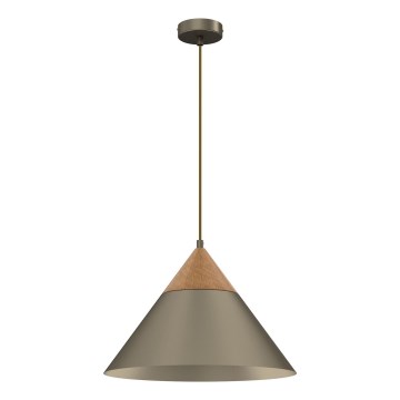 Chandelier on a string SINGLE 1xE27/15W/230V brass/beech
