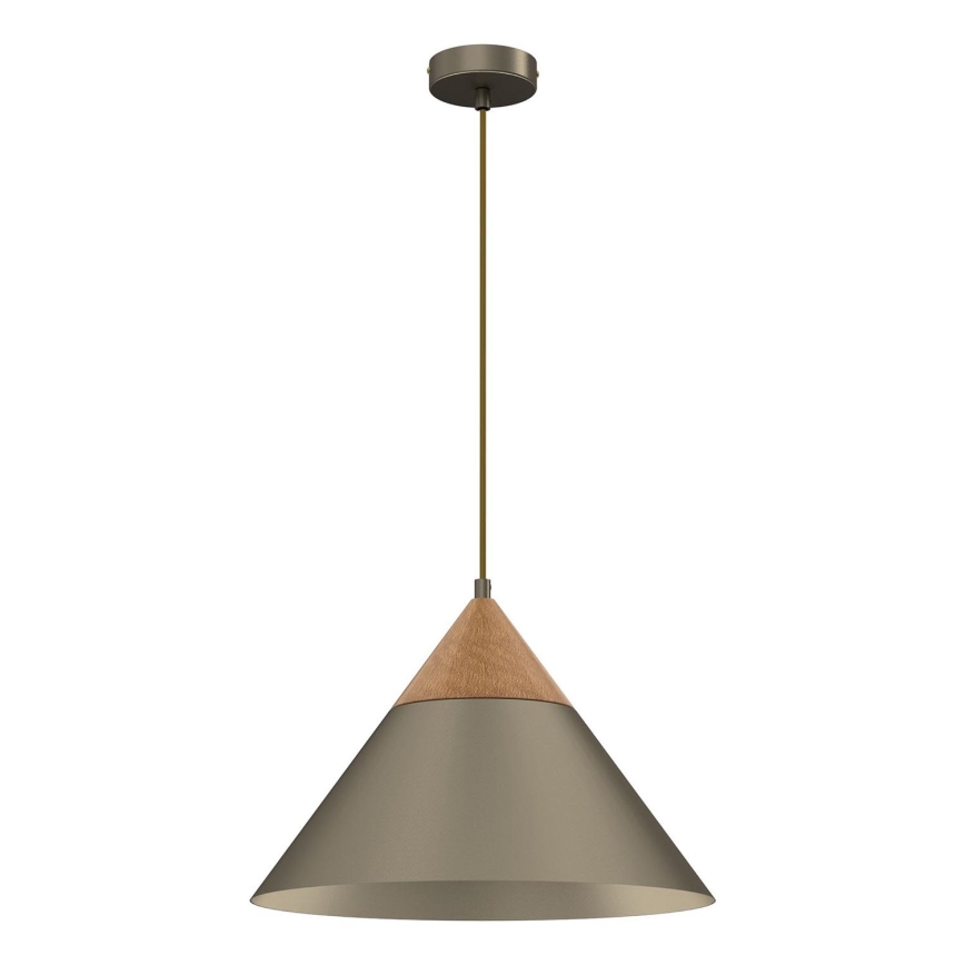 Chandelier on a string SINGLE 1xE27/15W/230V brass/beech