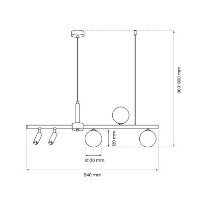 Chandelier on a string SIRIO 5xG9/25W/230V black