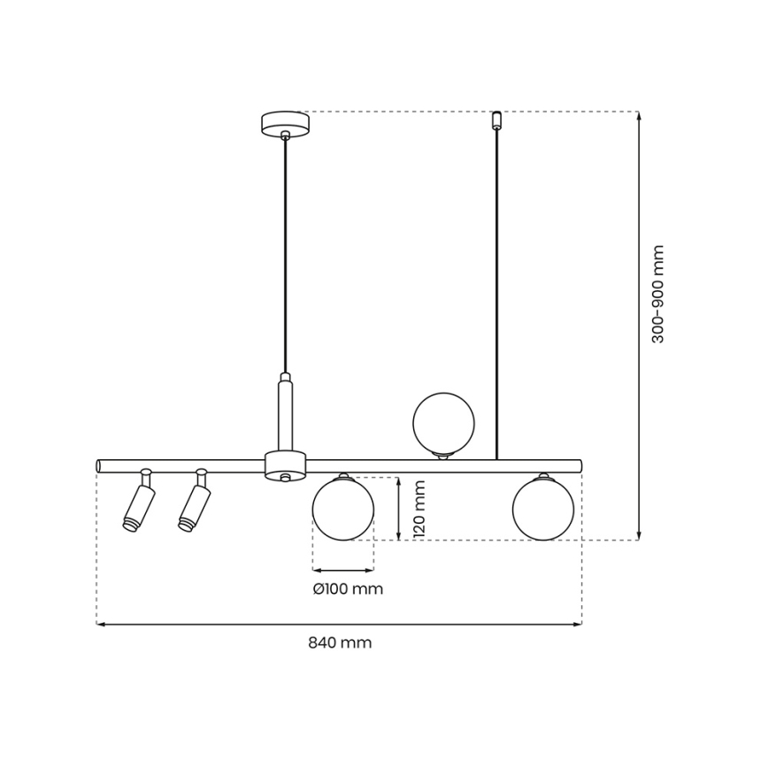 Chandelier on a string SIRIO 5xG9/25W/230V black
