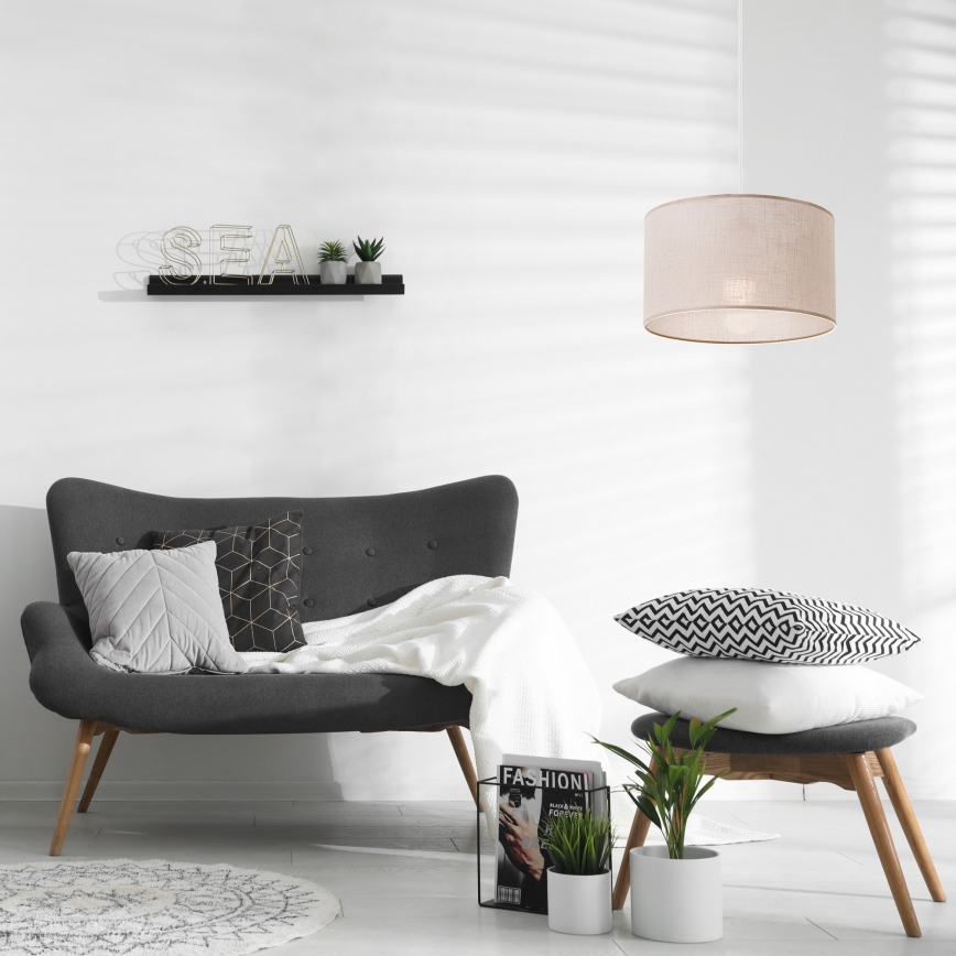 Chandelier on a string SIRJA 1xE27/60W/230V beige