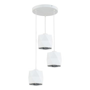 Chandelier on a string SIRO 3xE27/15W/230V white/silver