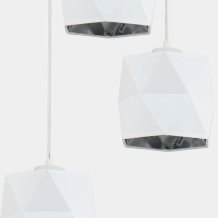 Chandelier on a string SIRO 3xE27/15W/230V white/silver